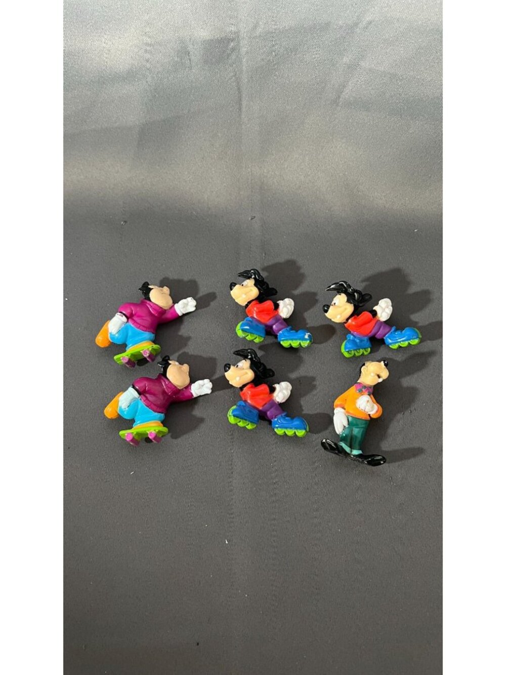 Vintage Goofy & Max Roller Skating Figures 90s Set Of 6 Fun Collectibles